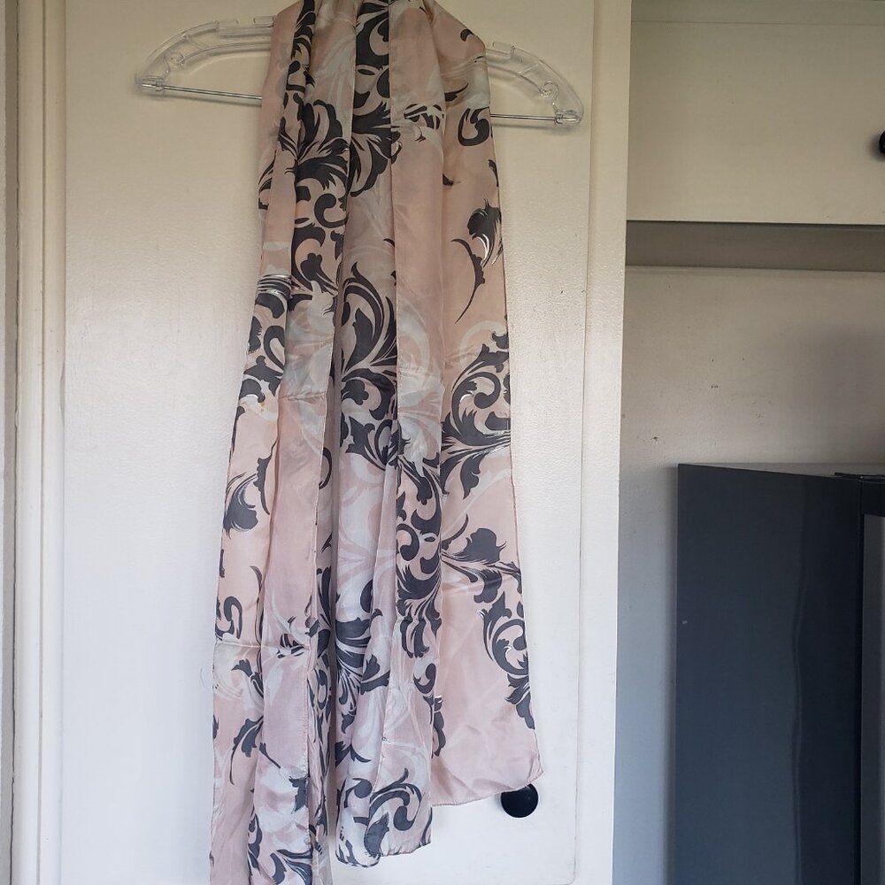 Pink & Grey Scarf with Silver Sparkles